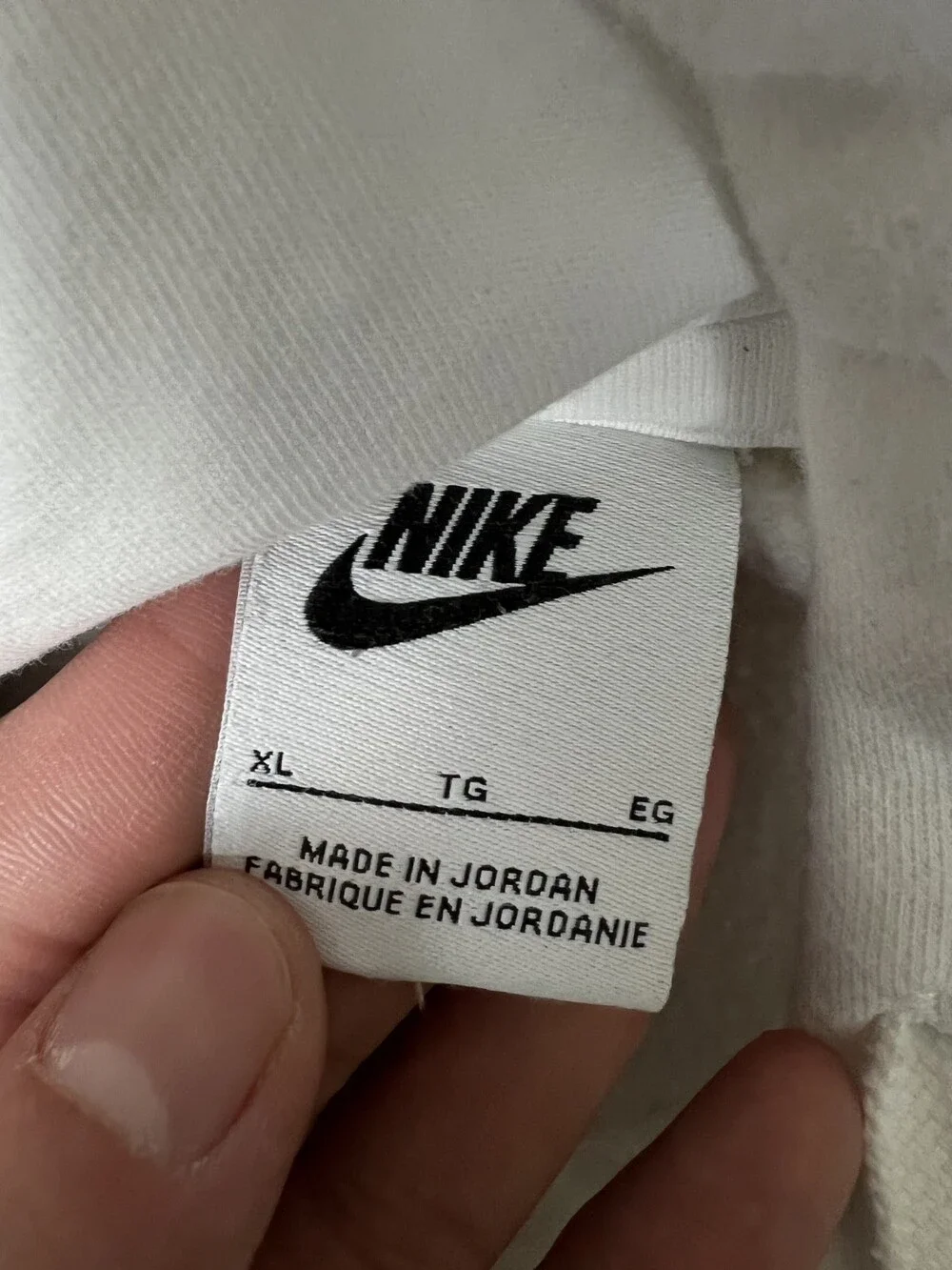 Vintage Nike White Pullover Hoodie Sweatshirt Size XL Y2K Embroidered Swoosh